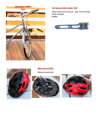 Bicycle helmet and cell phone holder 1