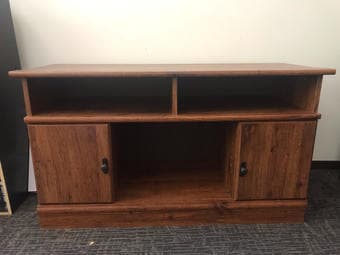 $20 Sauder Harvest Mill Panel TV Stand 1