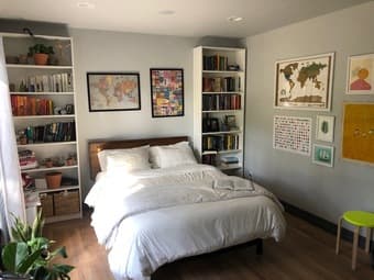 Queen size bed frame (almost new) + 2 year protection plan 2