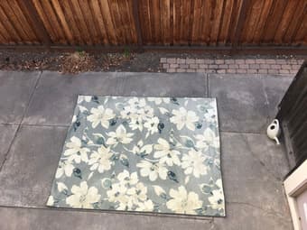 Large Blue Floral Rug 1