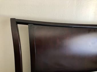 Queen frame box and mattress cherry brown sleigh style by Aspenhome 3