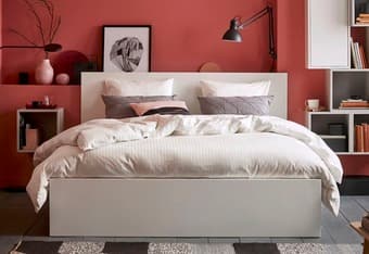 White bed frame, full (mattress can also be included if desired!) 1