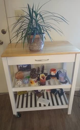 standing island cutting board/tv stand - multipurpose use! 2
