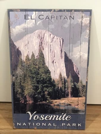 Vintage Yosemite Wood Painting 1