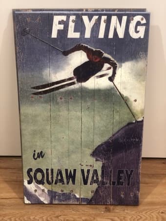 Vintage Squaw Valley Wood Painting 1
