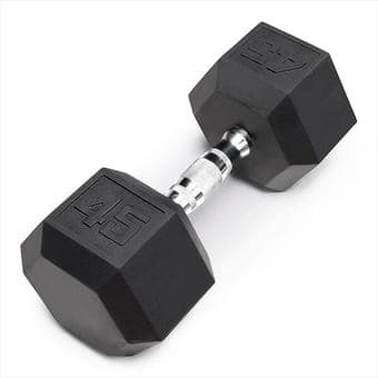 45 pound Dumbbell - Rubber Hex Dumbbell (2 of them) 1