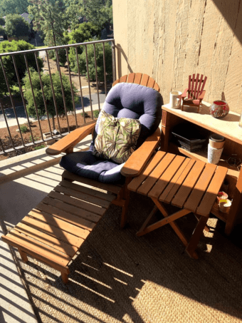 Wooden Patio Adirondack Chair Set (2) with Foldable Side Table 1