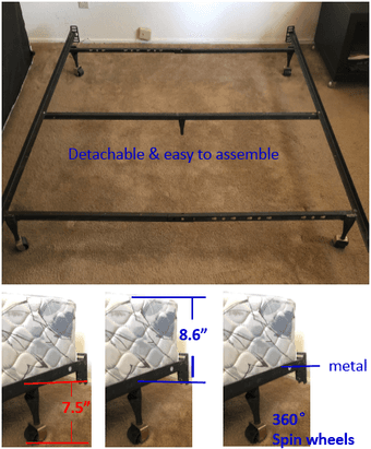 Queen  bed frame + Box Spring 2