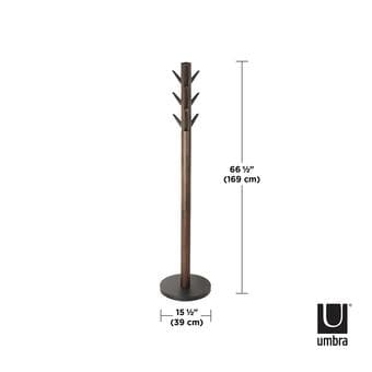 Hardwood free-standing coat rack with 9 foldable hooks 2