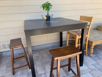 43”x43” counter height ( 371/2 “) table 1