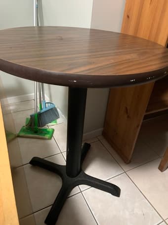 Circular walnut wooden side table 1