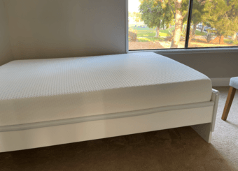 Tuft And Needle memory foam mattress and bed frame full size together 2