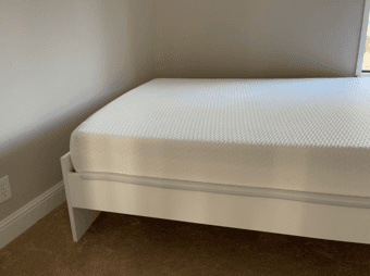 Tuft And Needle memory foam mattress and bed frame full size together 3