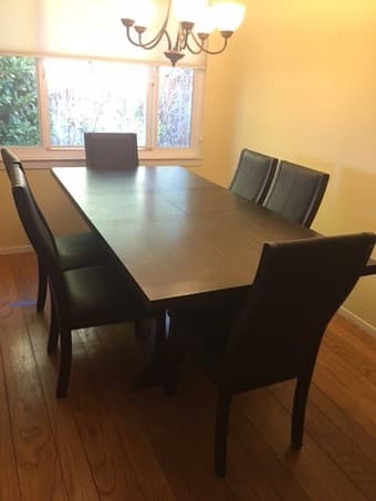 7 Piece Contemporary Expresso Expandable Dining Set Table + 6 Chair 1