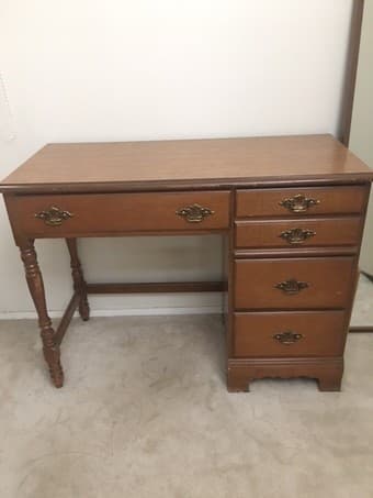 Desk, Floor lamps, lateral file cabinet 1