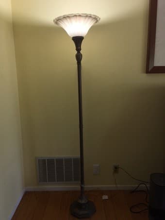 Desk, Floor lamps, lateral file cabinet 2