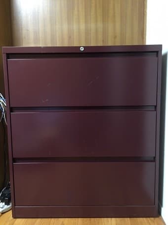 Desk, Floor lamps, lateral file cabinet 3