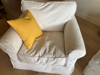 Big white comfy chair with removable & washable covers 2