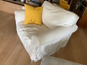 Big white comfy chair with removable & washable covers 3