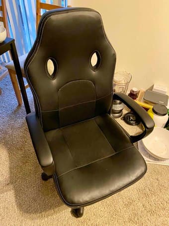 Black leather/mesh office chair 1