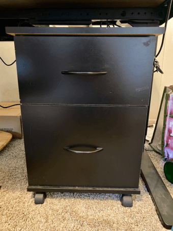 Rolling black file cabinet 1