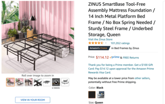 Queen bedframe + mattress, curtains 1