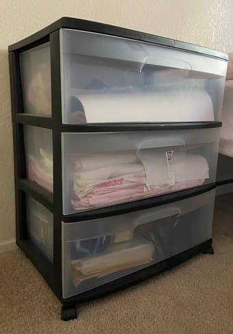 Plastic 3 Wide Drawer cart 1