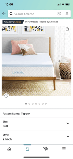 Memory foam full size bed topper 1