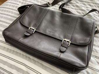 Cole Haan Leather Briefcase / Messenger Bag / Laptop Bag 2