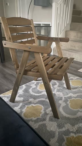 Ikea light brown wooden chair (outdoor/indoor) 1