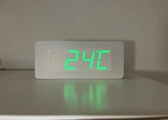 LED Wood Block Alarm Clock with date and temperature 2