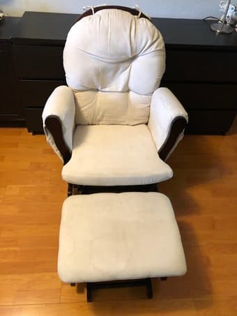 Nursery Glider Rocking Chair with Ottoman 1