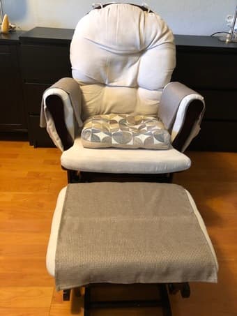 Nursery Glider Rocking Chair with Ottoman 2