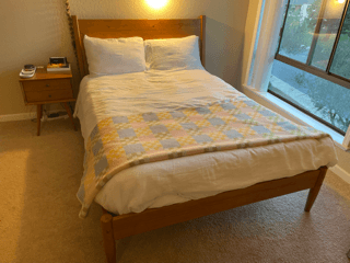 Brand-new Wayfair full bed frame & matching bedside table 1