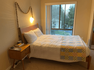 Brand-new Wayfair full bed frame & matching bedside table 2
