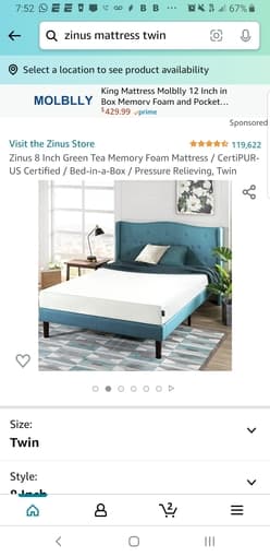Zinus Twin Mattress with Twin Frame 3