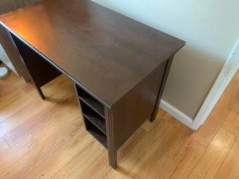 nice, compact dark desk + chair 2