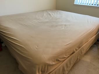 Cal king bed frame+mattress for sale 1