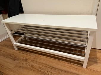 Bench with shoe storage, white 1