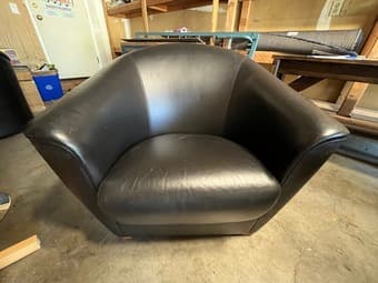 85" Black Couch For Sale + Free Leather Chair 2