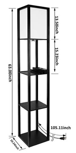 Lamp with Charging Ports, shelves, and charging mat 1