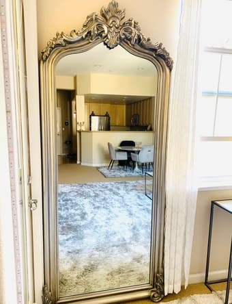 Elegant champagne/silver floor mirror 2