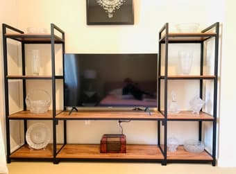 Beautiful compact wooden entertainment center for 43inch TVs 2