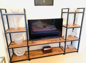 Beautiful compact wooden entertainment center for 43inch TVs 3