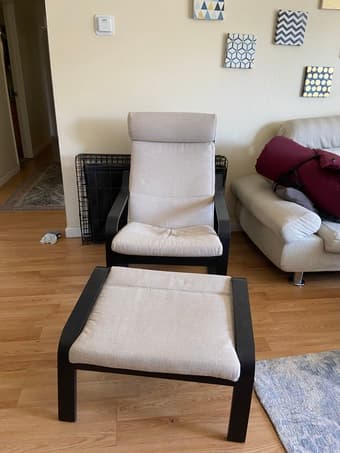 IKEA Poang Chair and Ottoman 1