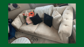 92" Beige Fabric Sofa $900 OBO 1