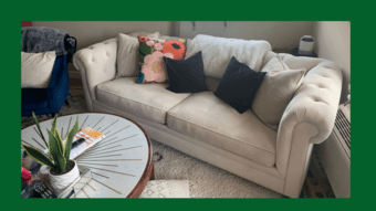 92" Beige Fabric Sofa $900 OBO 2