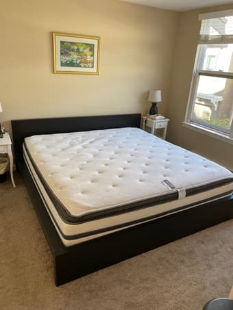 Beautyrest King size mattress and Ikea King frame 1