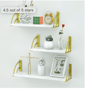 Floating shelves with metal brackets--LIKE NEW 1