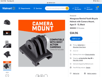 Rewind youth Helmet With Camera Mount (never Used, Opened Box) 2